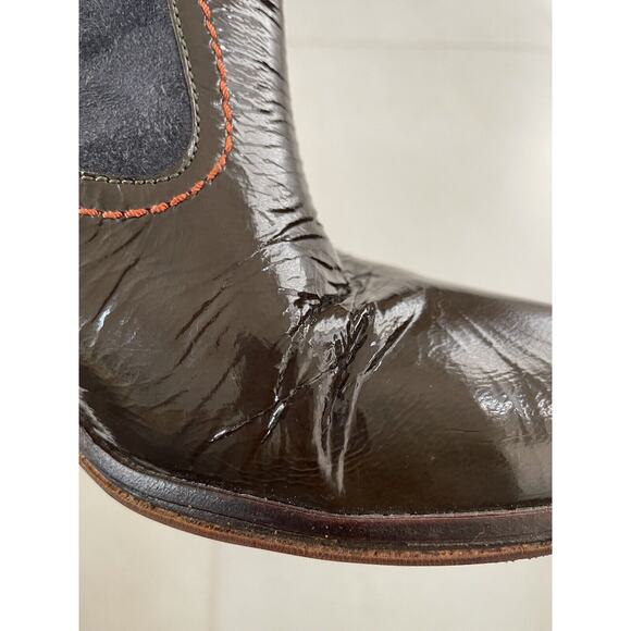 True Religion Calf Boots Leather Suede Buttons Side Zip FLAWS - Picture 11 of 16